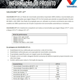 Fluído Câmbio Automático Atf+4 Valvoline