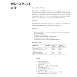 Fluido Câmbio Automático Atf Hidro Multi Ypf